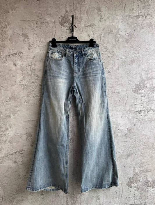 BALENCIAGA BAGGY FLARED BLUE JEANS