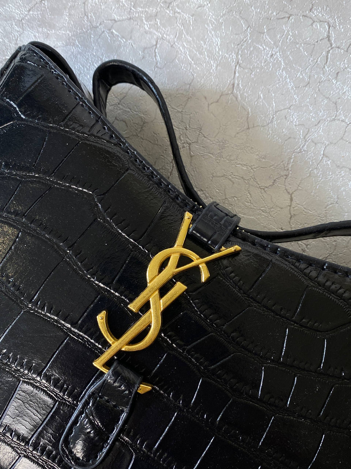 SAINT LAURENT 5A7 CROCODILE EFFECT BAG