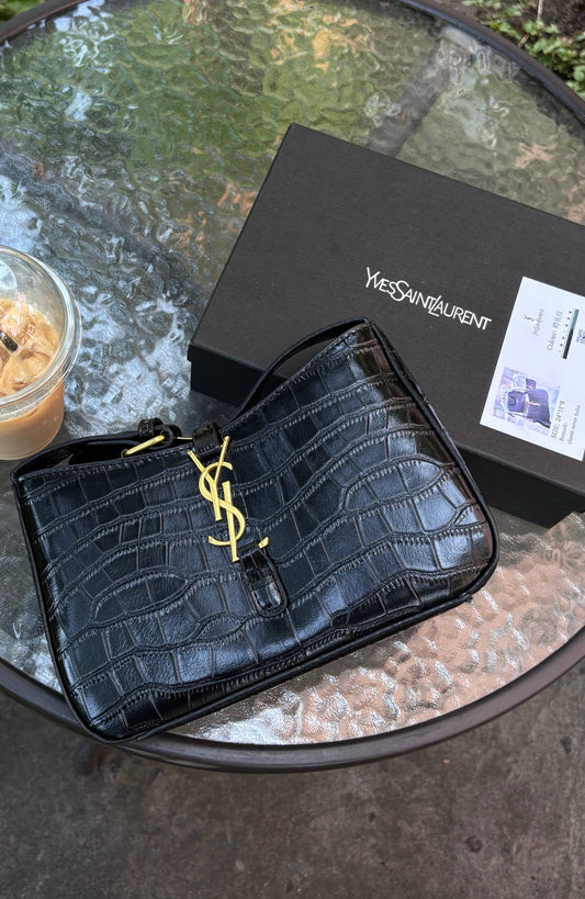SAINT LAURENT 5A7 CROCODILE EFFECT BAG
