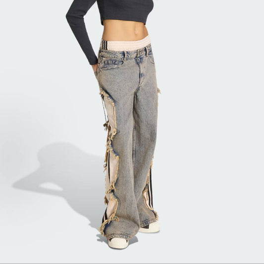 ADIDAS ADILENIUM 5.0 DECONSTRUCTED DENIM PANTS