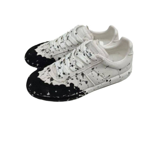 MAISON MARGIELA REPLICA PAINT BLACK WHITE SNEAKERS
