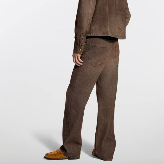 LOUIS VUITTON COFFE INDIGO DENIM SKATE PANTS