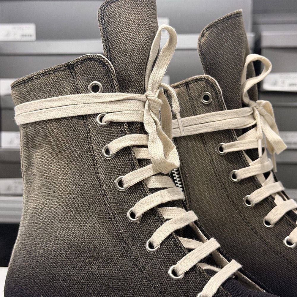 RICK OWENS DRKSHDW DENIM DUST MILK SNEAKERS