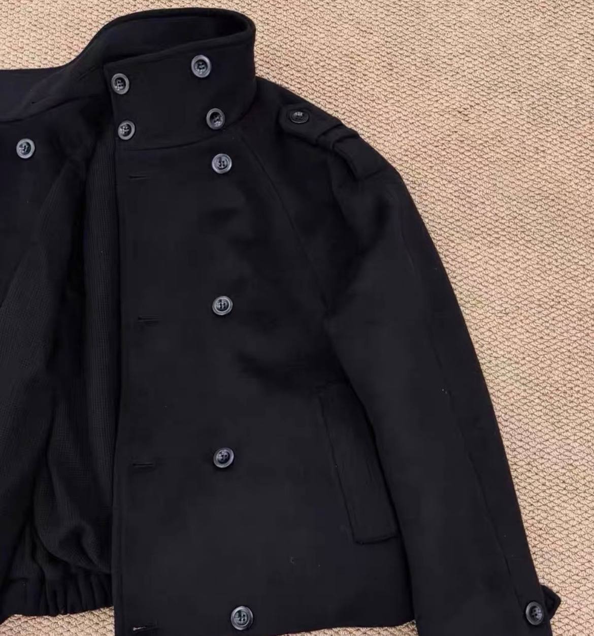NO FAITH STUDIOS BUTTON UP MARINE BLACK JACKET