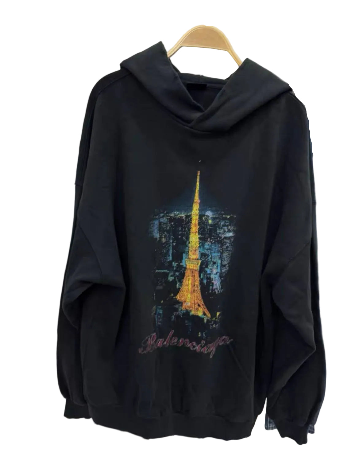 BALENCIAGA PARIS HOODIE BLACK