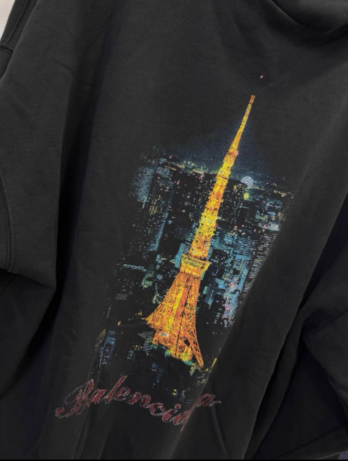 BALENCIAGA PARIS HOODIE BLACK