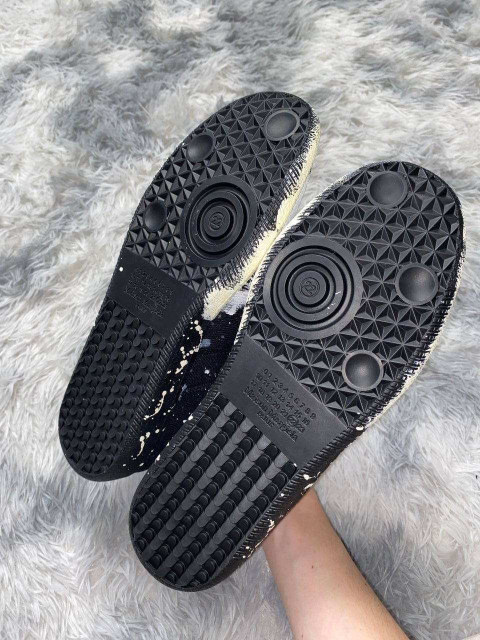 MAISON MARGIELA REPLICA PAINT BLACK WHITE SNEAKERS
