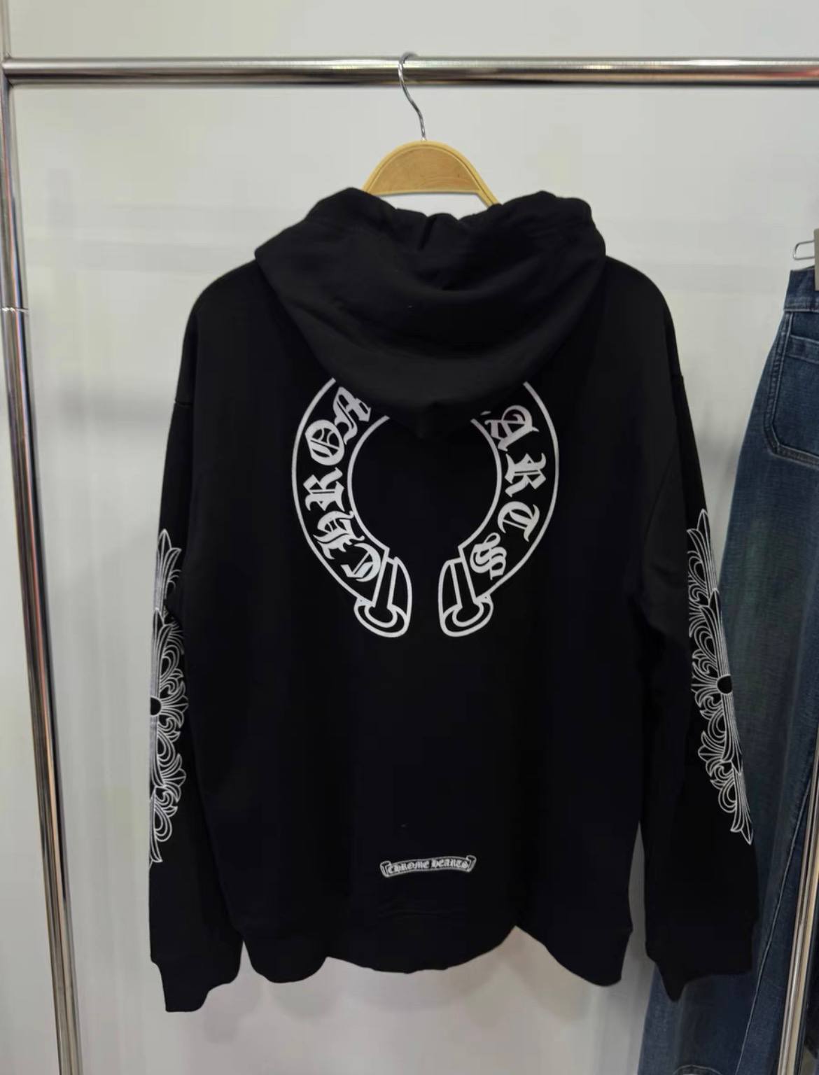 CHROME HEARTS FLORAL HORSESHOE ZIP UP HOODIE