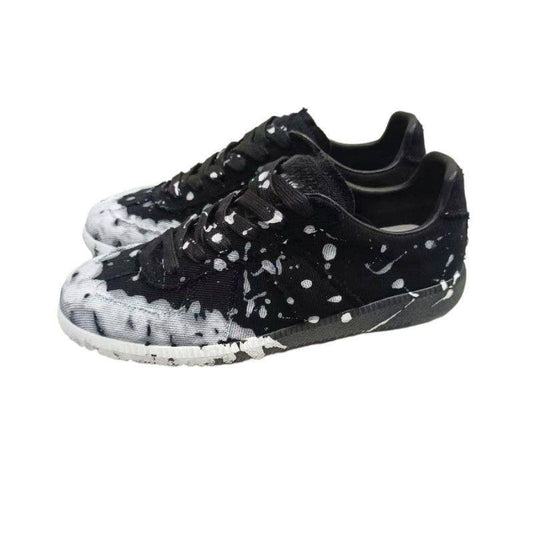 MAISON MARGIELA REPLICA PAINT BLACK WHITE SNEAKERS