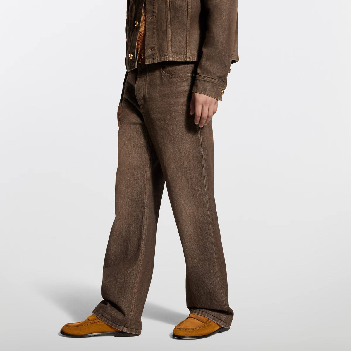 LOUIS VUITTON COFFE INDIGO DENIM SKATE PANTS