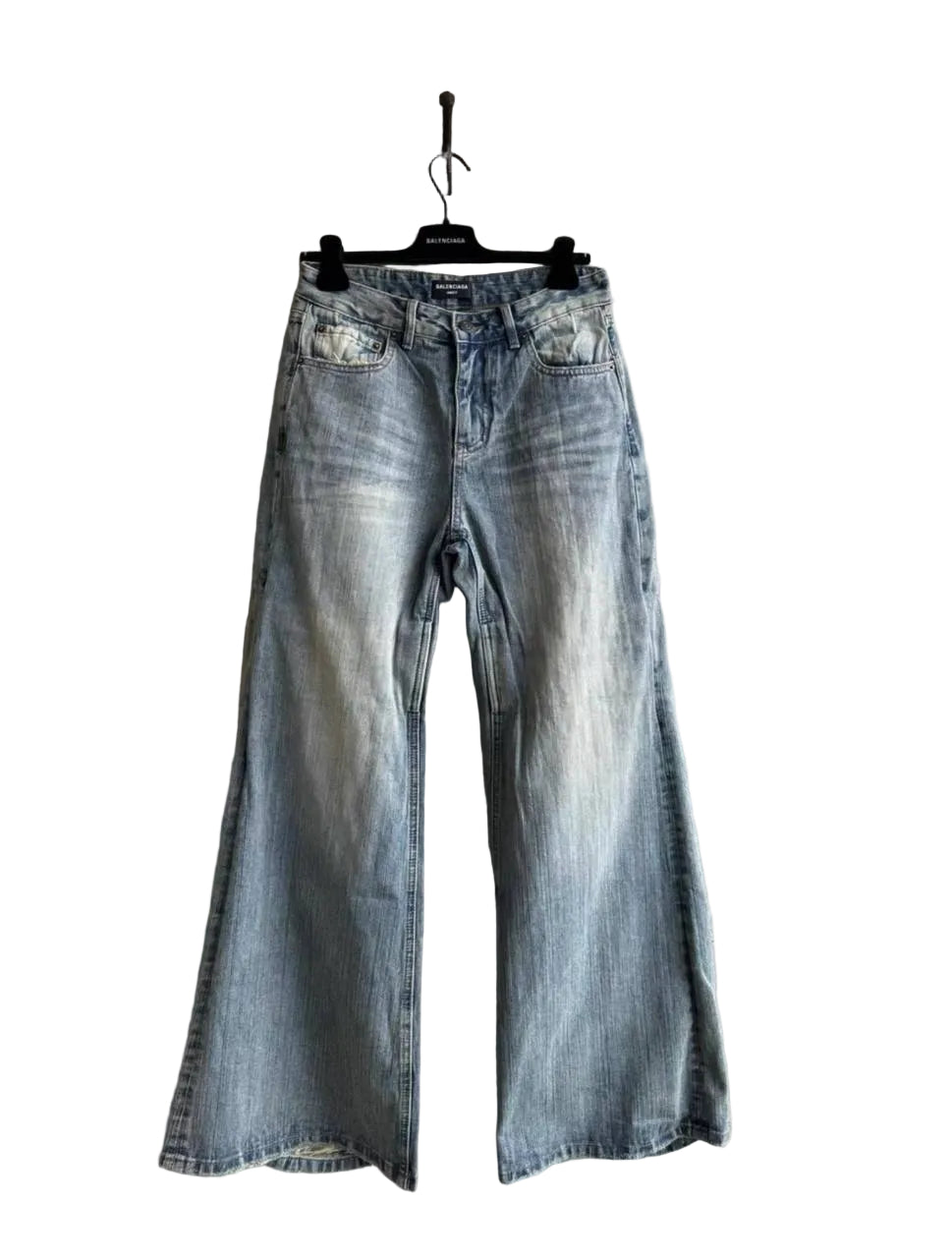 BALENCIAGA BAGGY FLARED BLUE JEANS