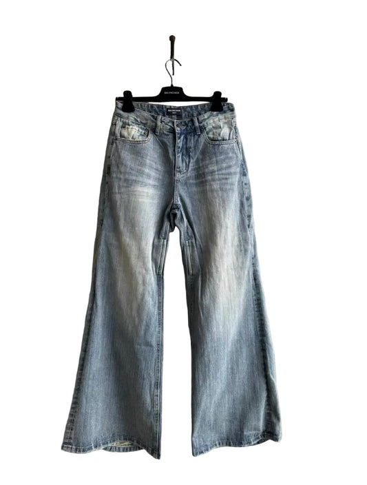 BALENCIAGA BAGGY FLARED BLUE JEANS