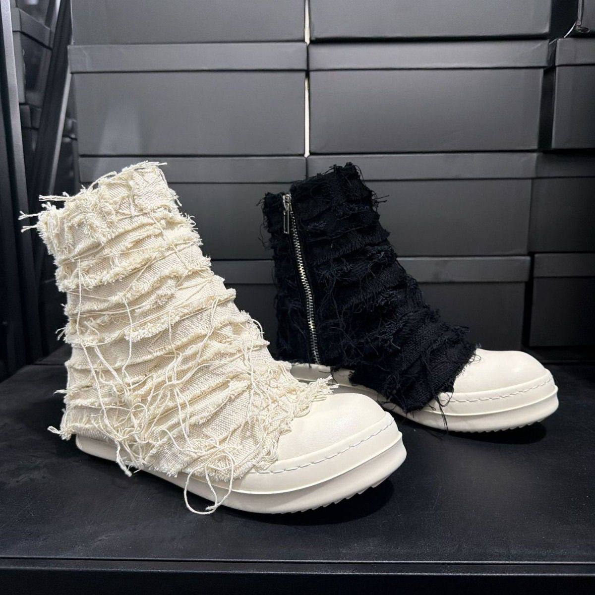 RICK OWENS DRKSHDW BLACK WHITE SHOES