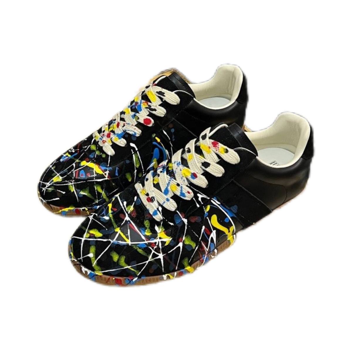 MAISON MARGIELA REPLICA PAINT BLACK SHOES