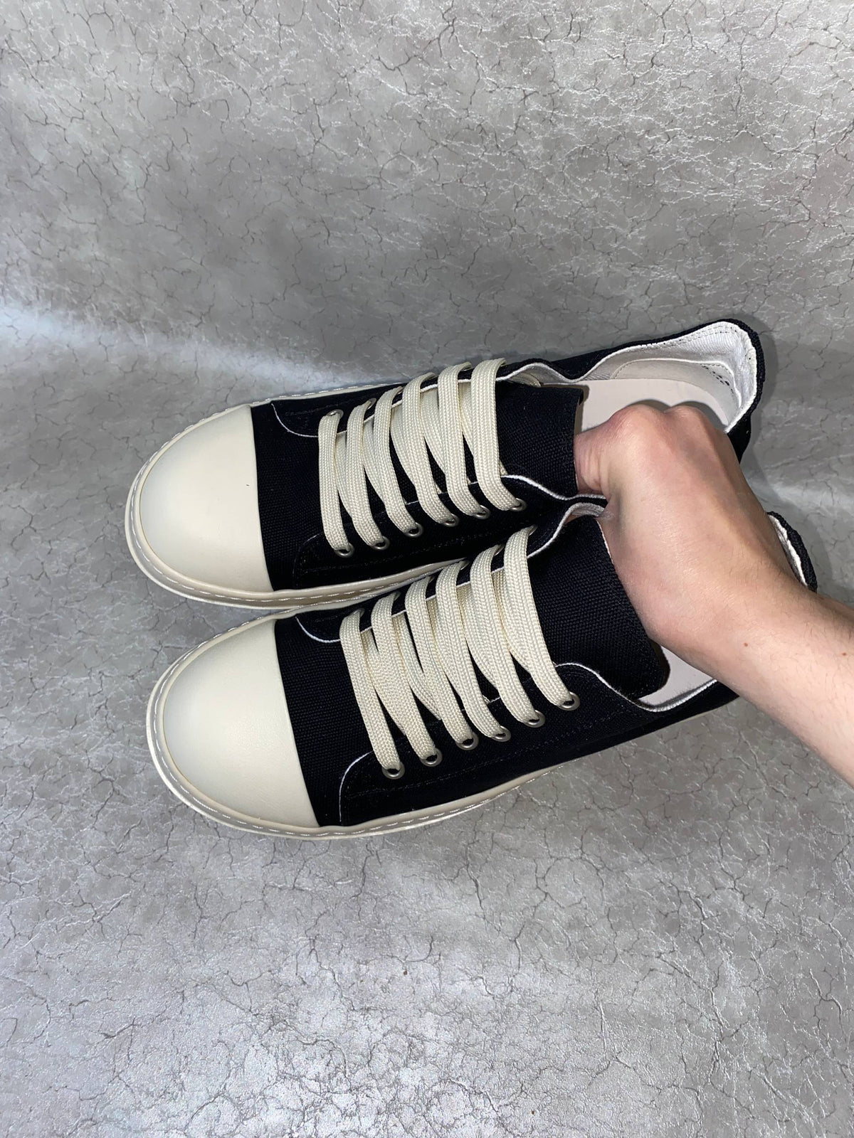 RICK OWENS DRKSHDW DENIM LOW SNEAKERS