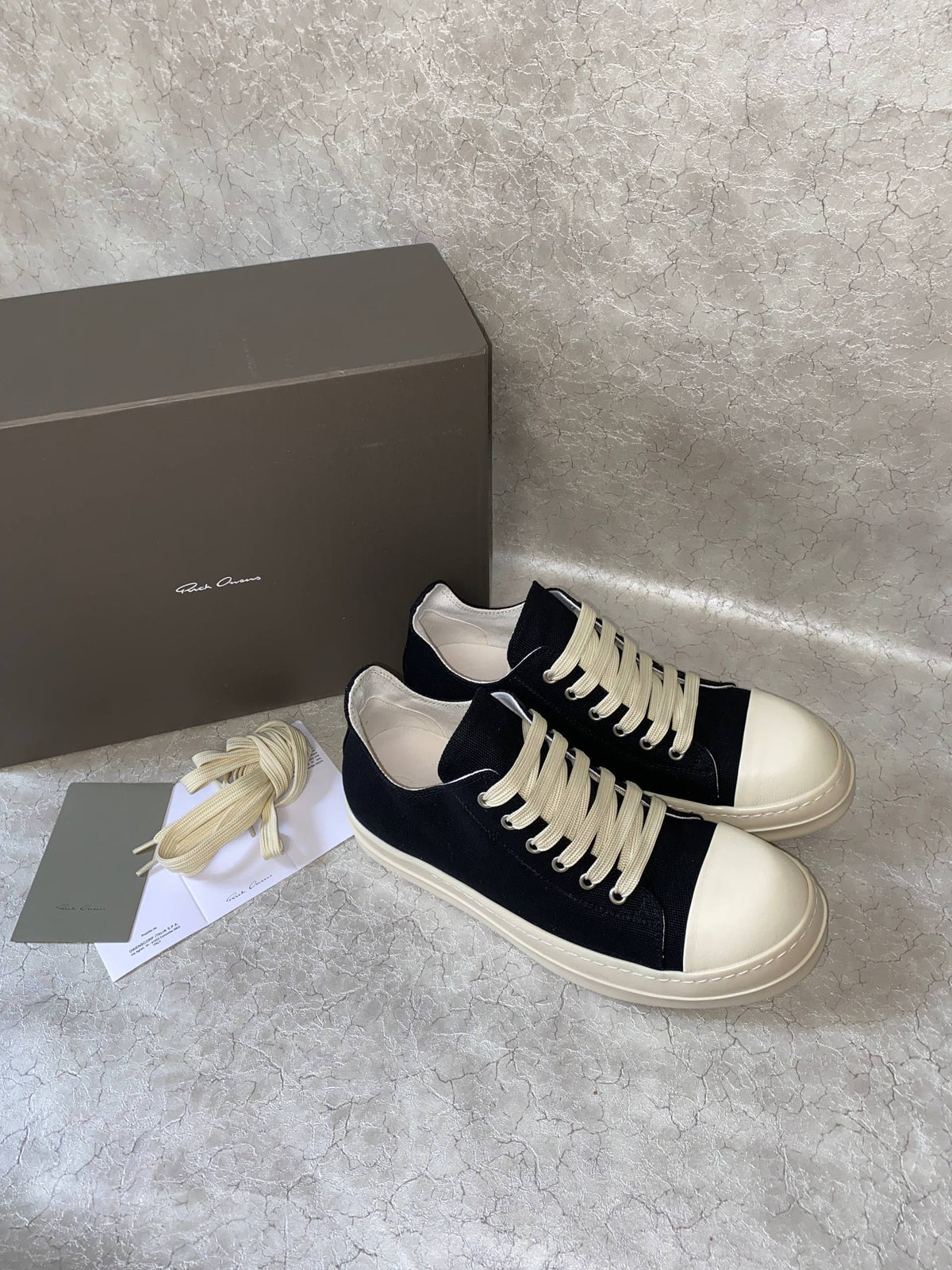 RICK OWENS DRKSHDW DENIM LOW SNEAKERS