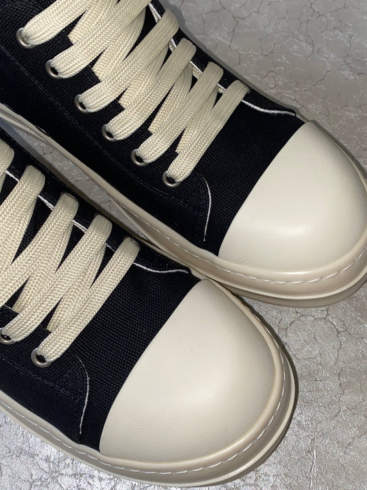 RICK OWENS DRKSHDW DENIM LOW SNEAKERS