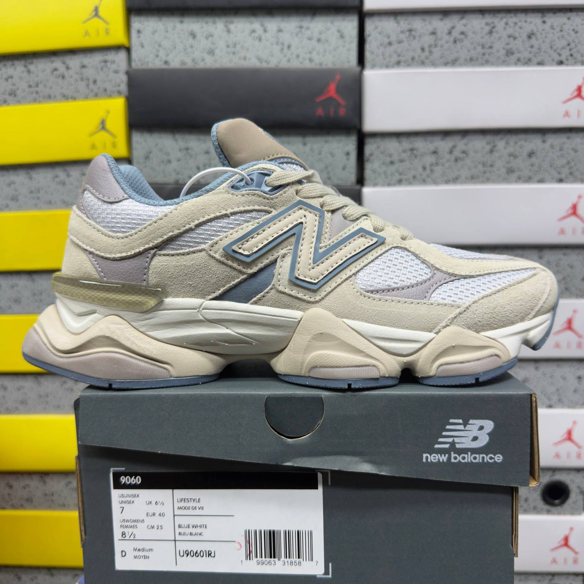 NEW BALANCE 9060 BEIGE BLUE SNEAKERS