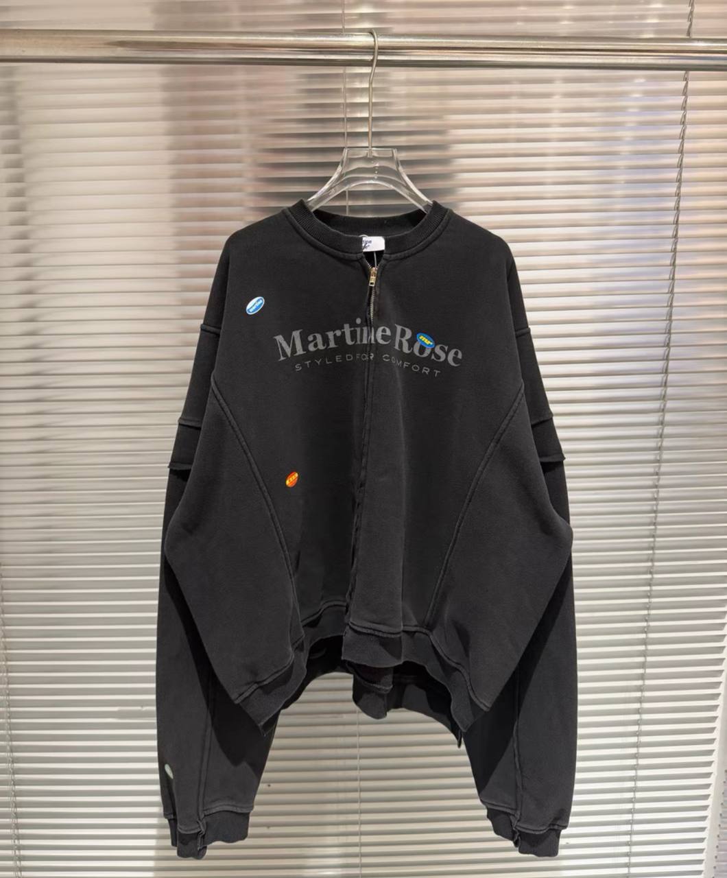 MARTINE ROSE LOGO ZIP UP HOODIE