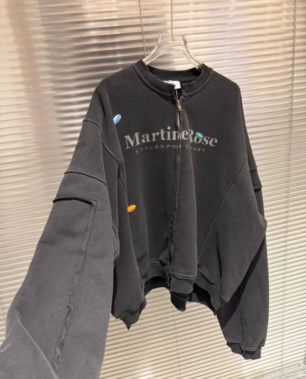 MARTINE ROSE LOGO ZIP UP HOODIE
