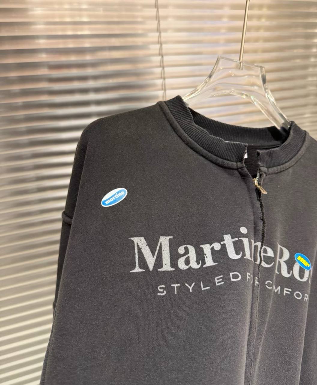 MARTINE ROSE LOGO ZIP UP HOODIE