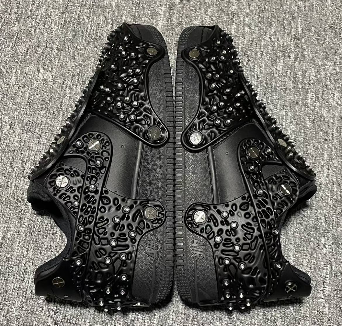 NIKE AIR FORCE 1 LOW SWAROVSKI RETROREFLECTIVE CRYSTALS BLACK SHOES