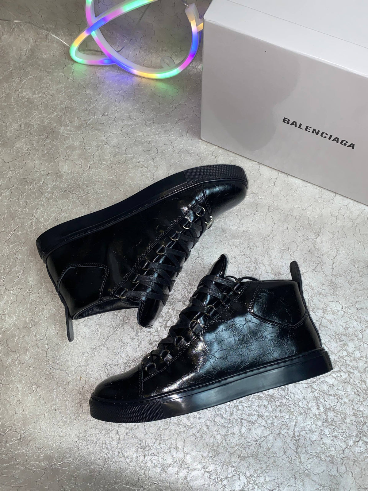BALENCIAGA ARENA BLACK HIGH SNEAKERS
