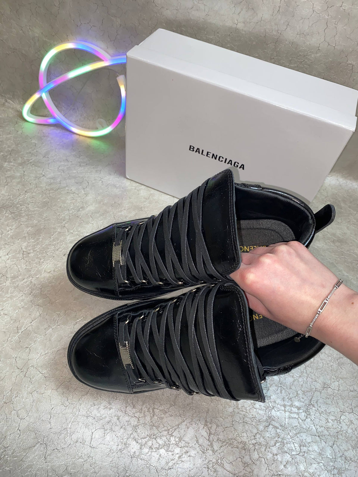 BALENCIAGA ARENA BLACK HIGH SNEAKERS