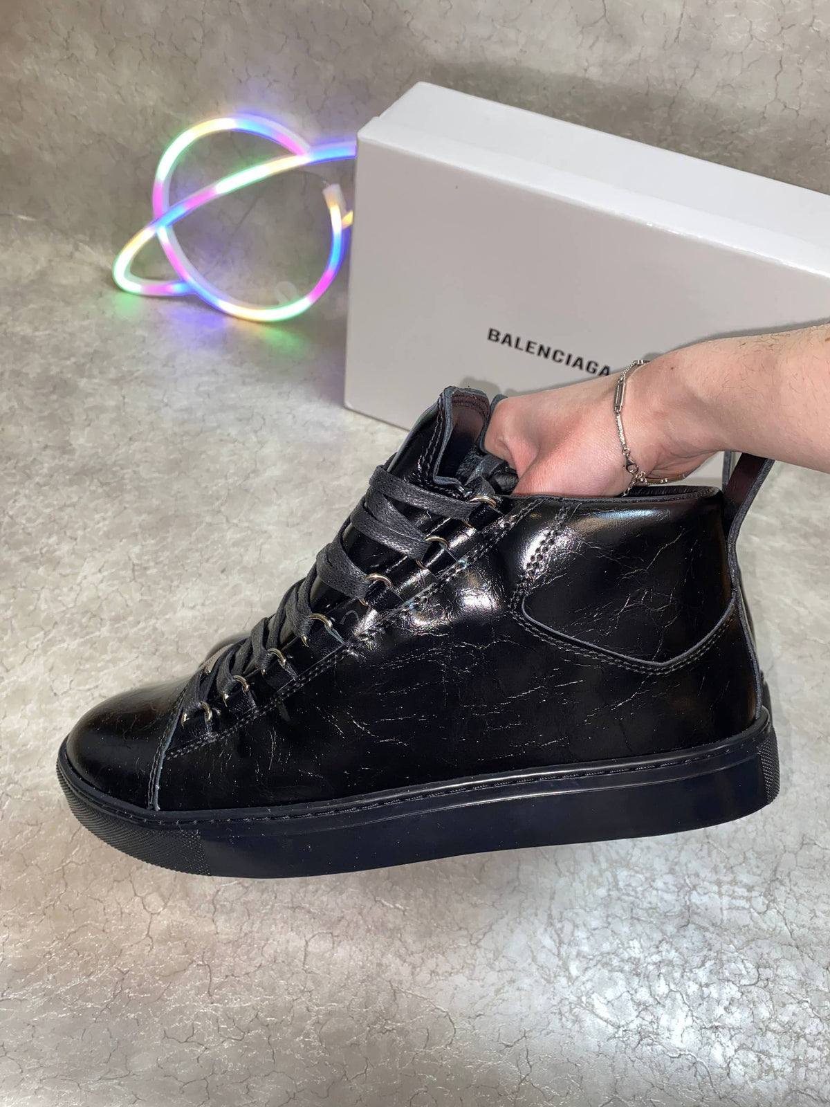 BALENCIAGA ARENA BLACK HIGH SNEAKERS