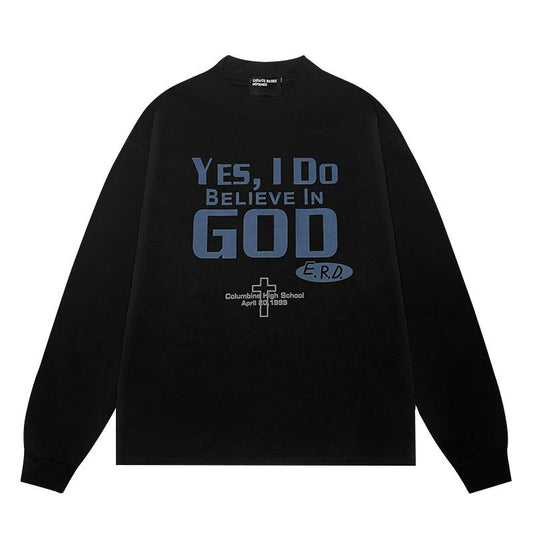 ENFANTS RICHES DEPRIMES ERD I BELIEVE IN GOD LONG SLEEVE HOODIE