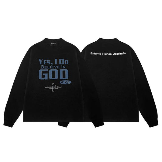 ENFANTS RICHES DEPRIMES ERD I BELIEVE IN GOD LONG SLEEVE HOODIE