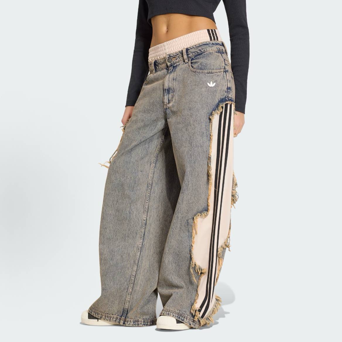 ADIDAS ADILENIUM 5.0 DECONSTRUCTED DENIM PANTS