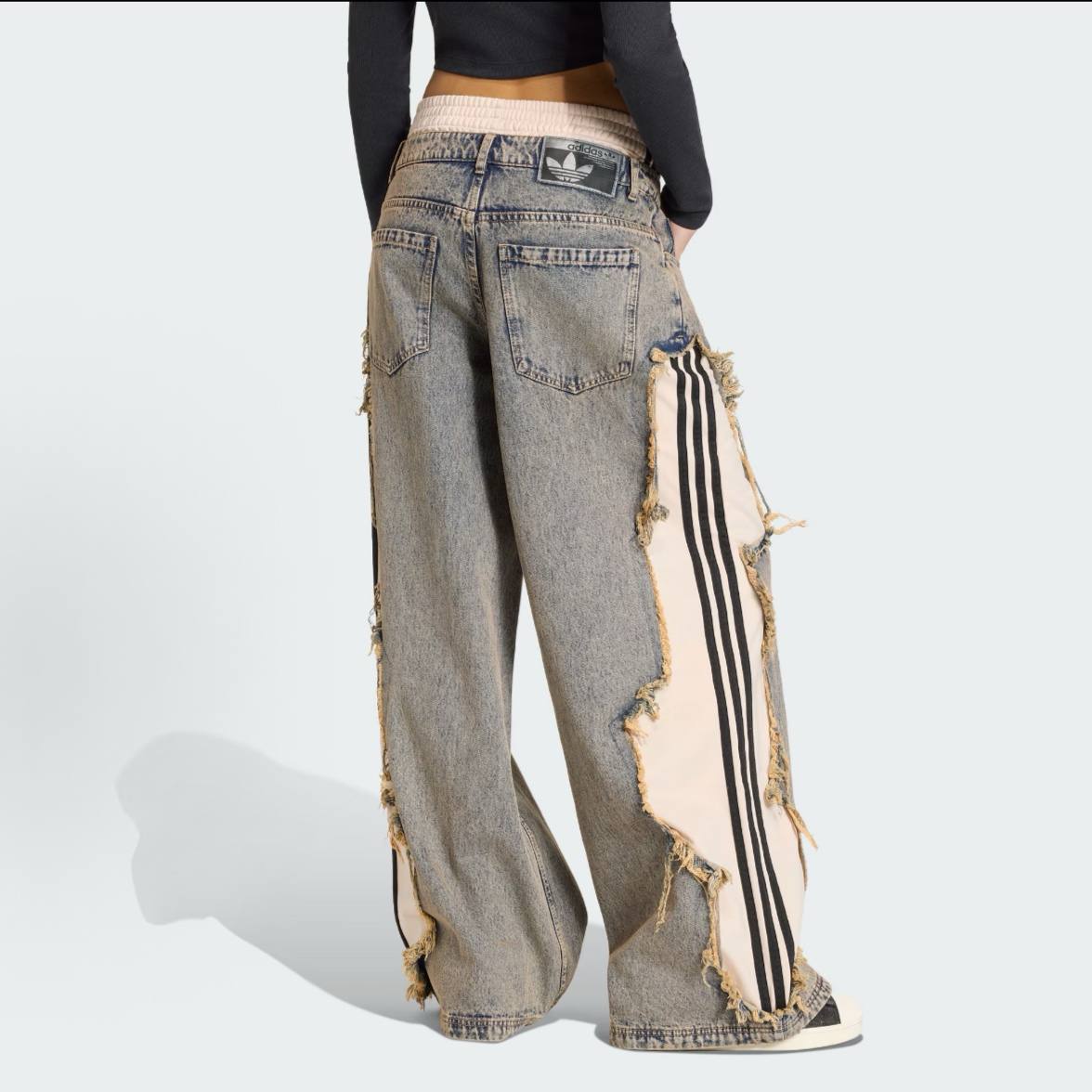 ADIDAS ADILENIUM 5.0 DECONSTRUCTED DENIM PANTS