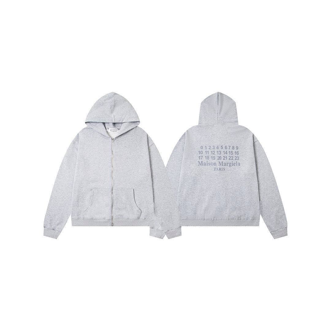 MAISON MARGIELA PARIS MM6 LOGO ZIP UP HOODIE