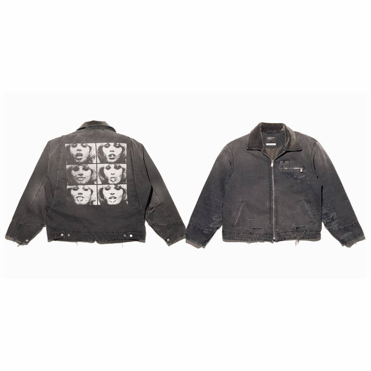 ENFANTS RICHES DEPRIMES ERD FACES BLANKET LINED WORK JACKET