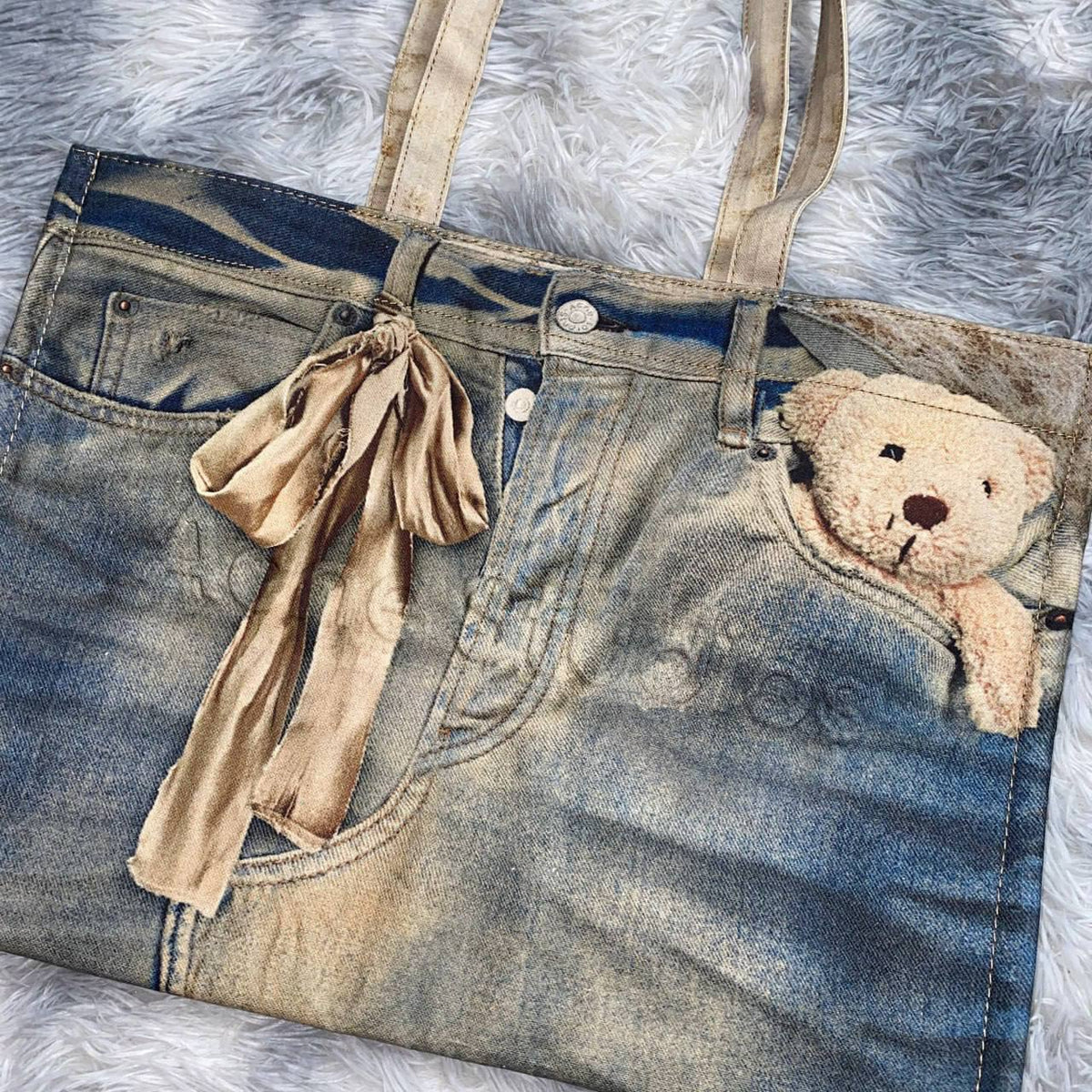 ACNE STUDIOS TEDDY SHOPPER TOTE BAG