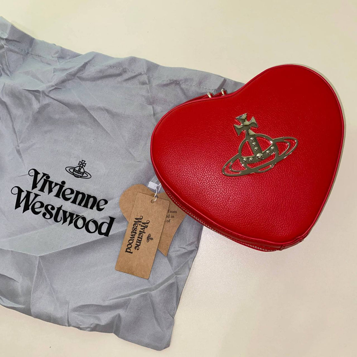 VIVIENNE WESTWOOD JOHANNA RED VEGAN CROSS BODY BAG