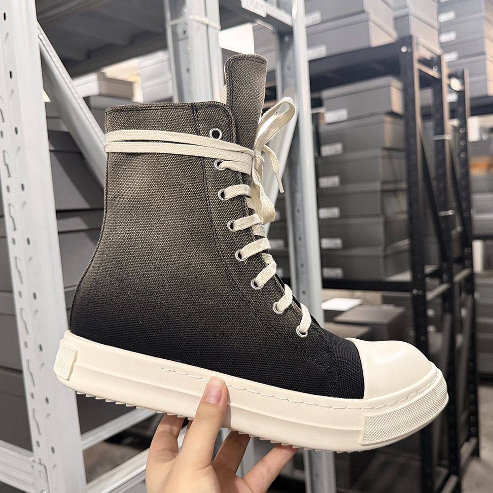 RICK OWENS DRKSHDW DENIM DUST MILK SNEAKERS