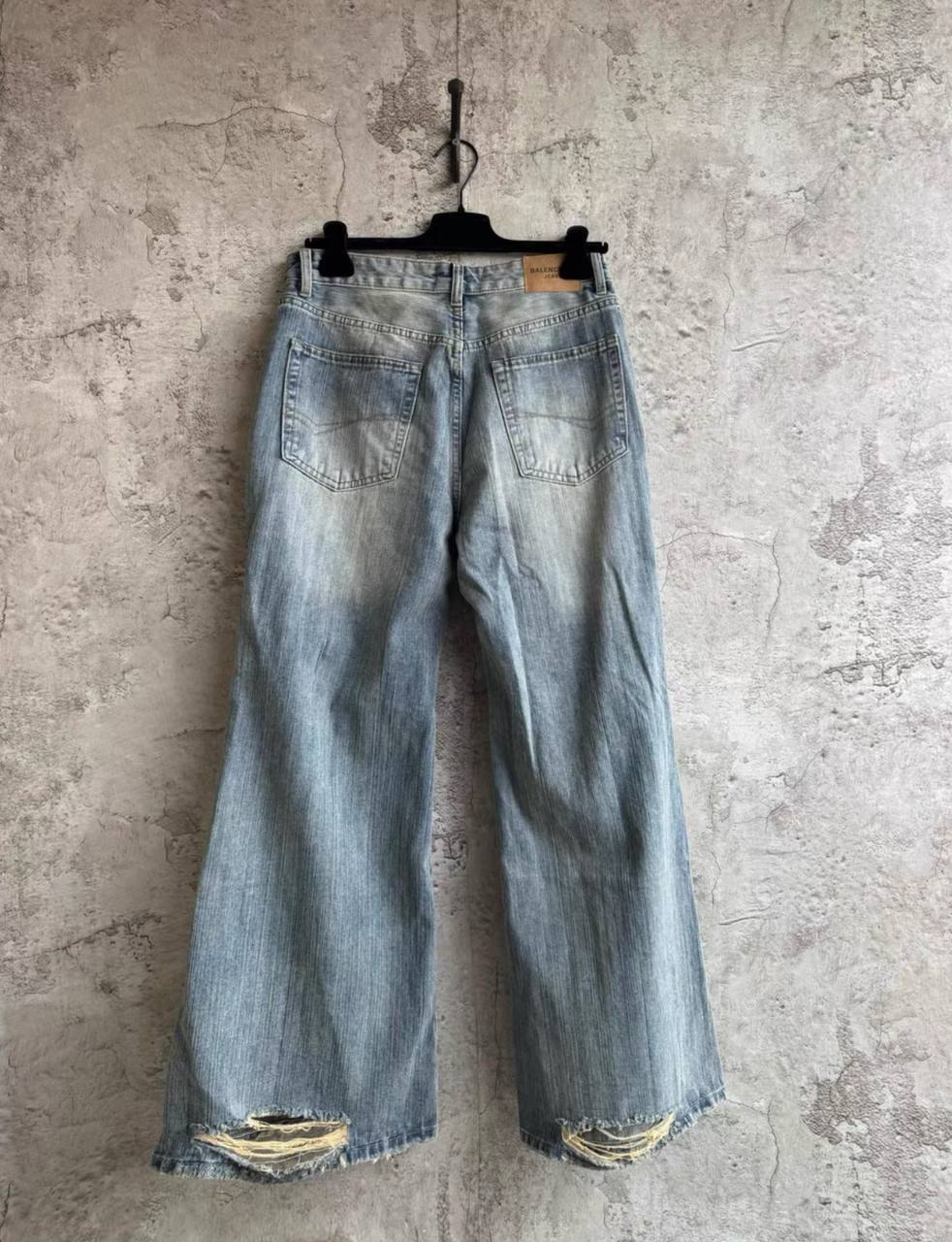 BALENCIAGA BAGGY FLARED BLUE JEANS