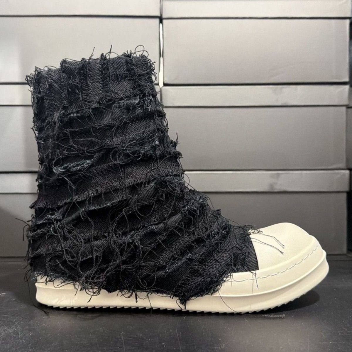 RICK OWENS DRKSHDW BLACK WHITE SHOES