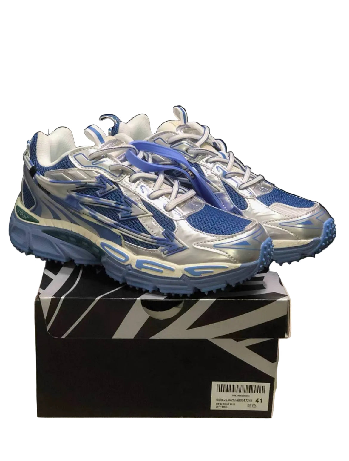 OFF WHITE BE RIGHT BACK BLUE SNEAKERS
