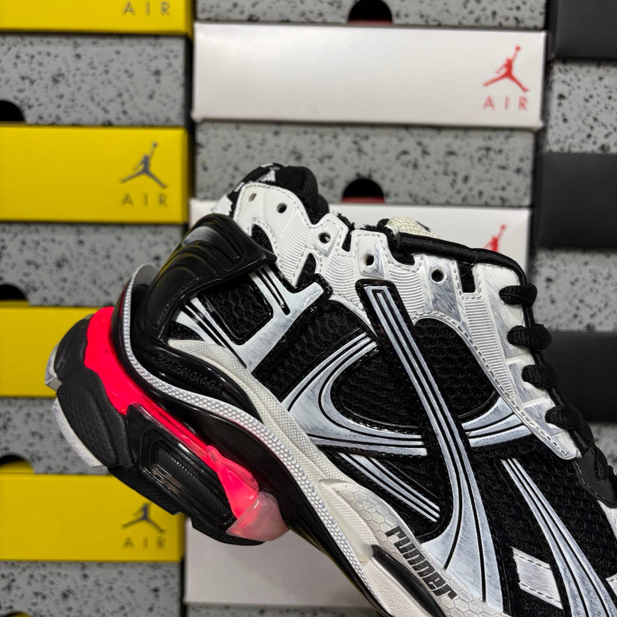 BALENCIAGA RUNNER WHITE BLACK LED SNEAKERS