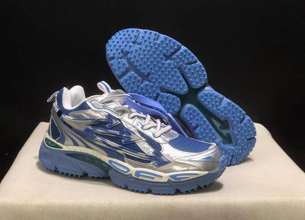 OFF WHITE BE RIGHT BACK BLUE SNEAKERS