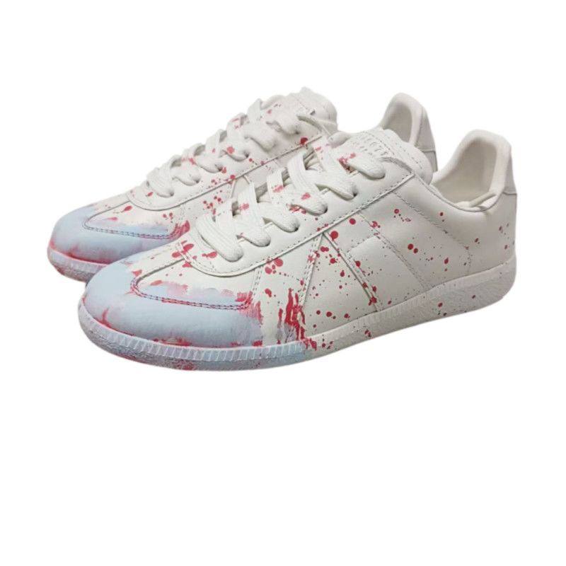 MAISON MARGIELA REPLICA PAINT BLACK WHITE SNEAKERS
