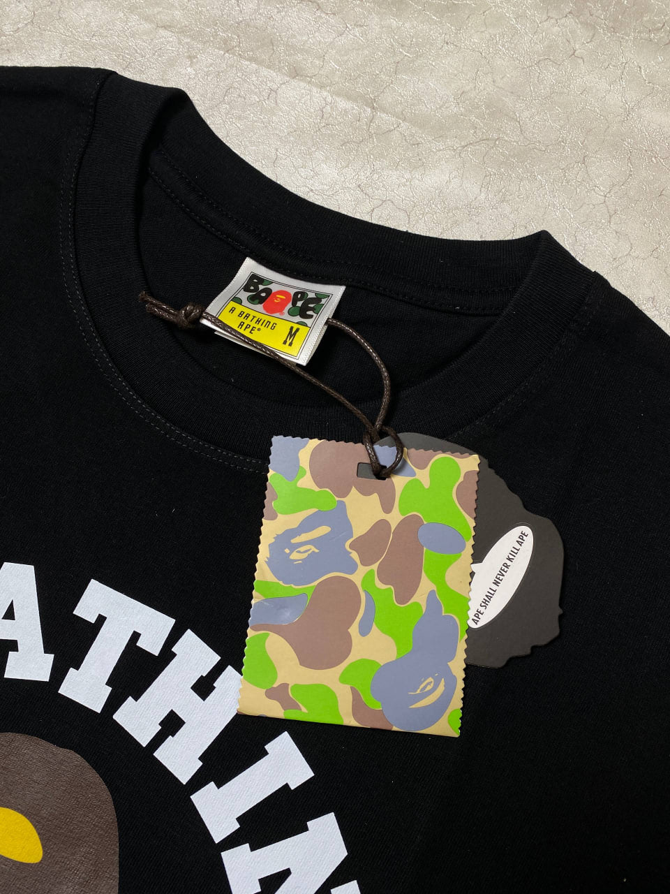 BAPE A BATHING APE BLACK T-SHIRT