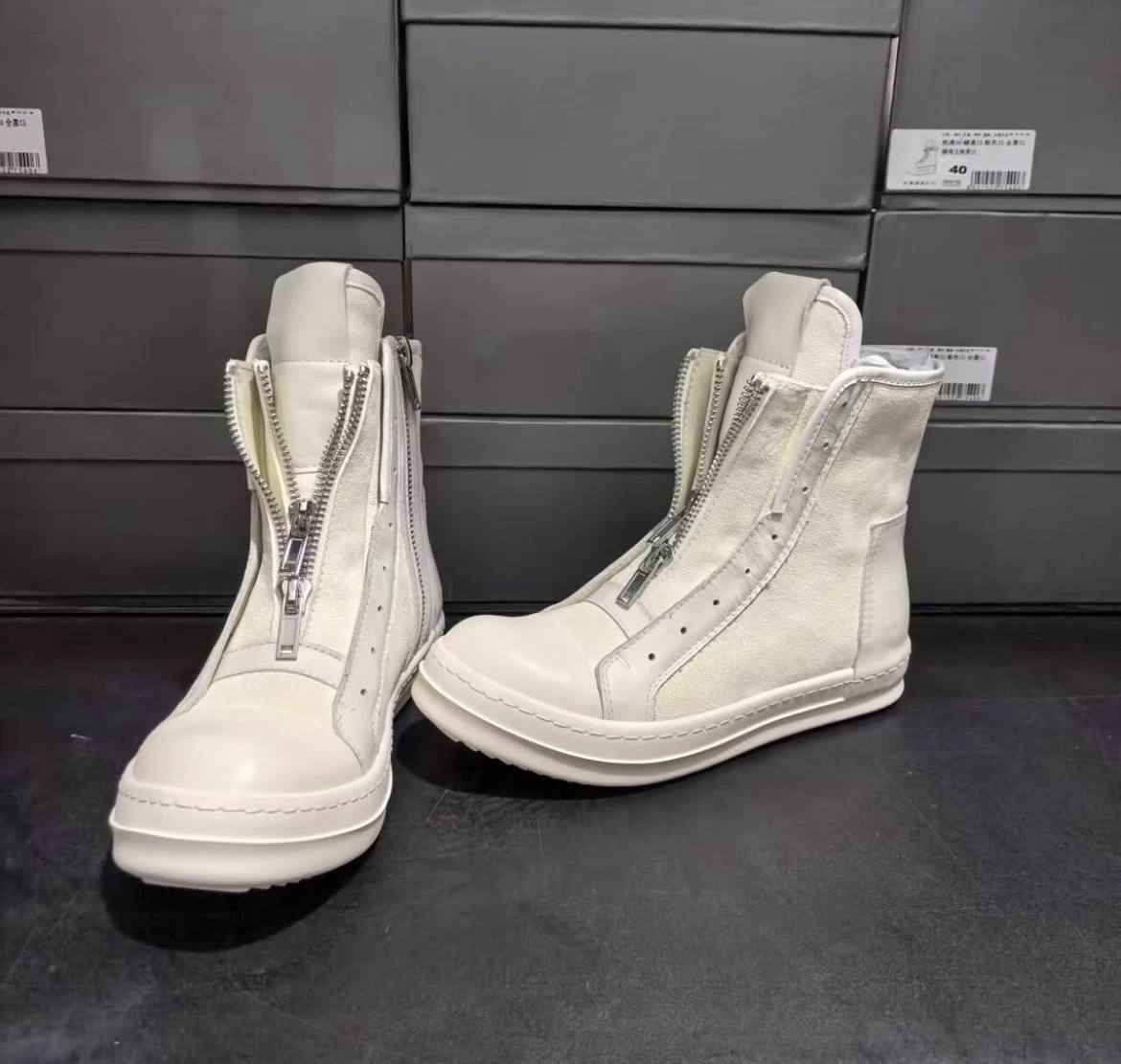 RICK OWENS CINZIA ARAIA DOUBLE ZIP SNEAKERS