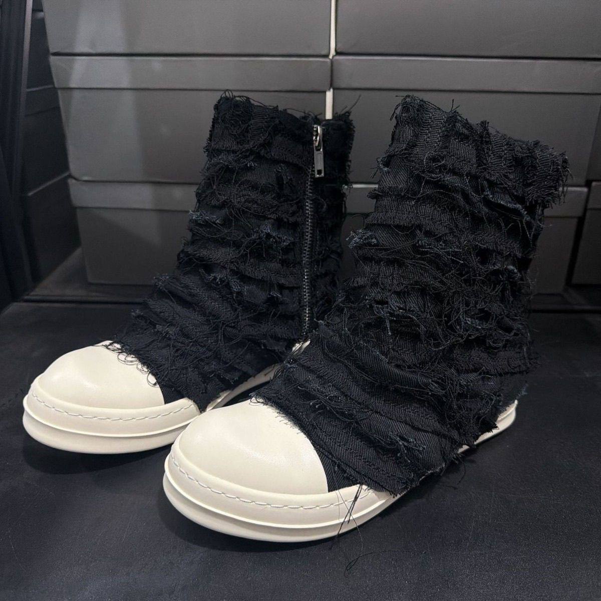 RICK OWENS DRKSHDW BLACK WHITE SHOES