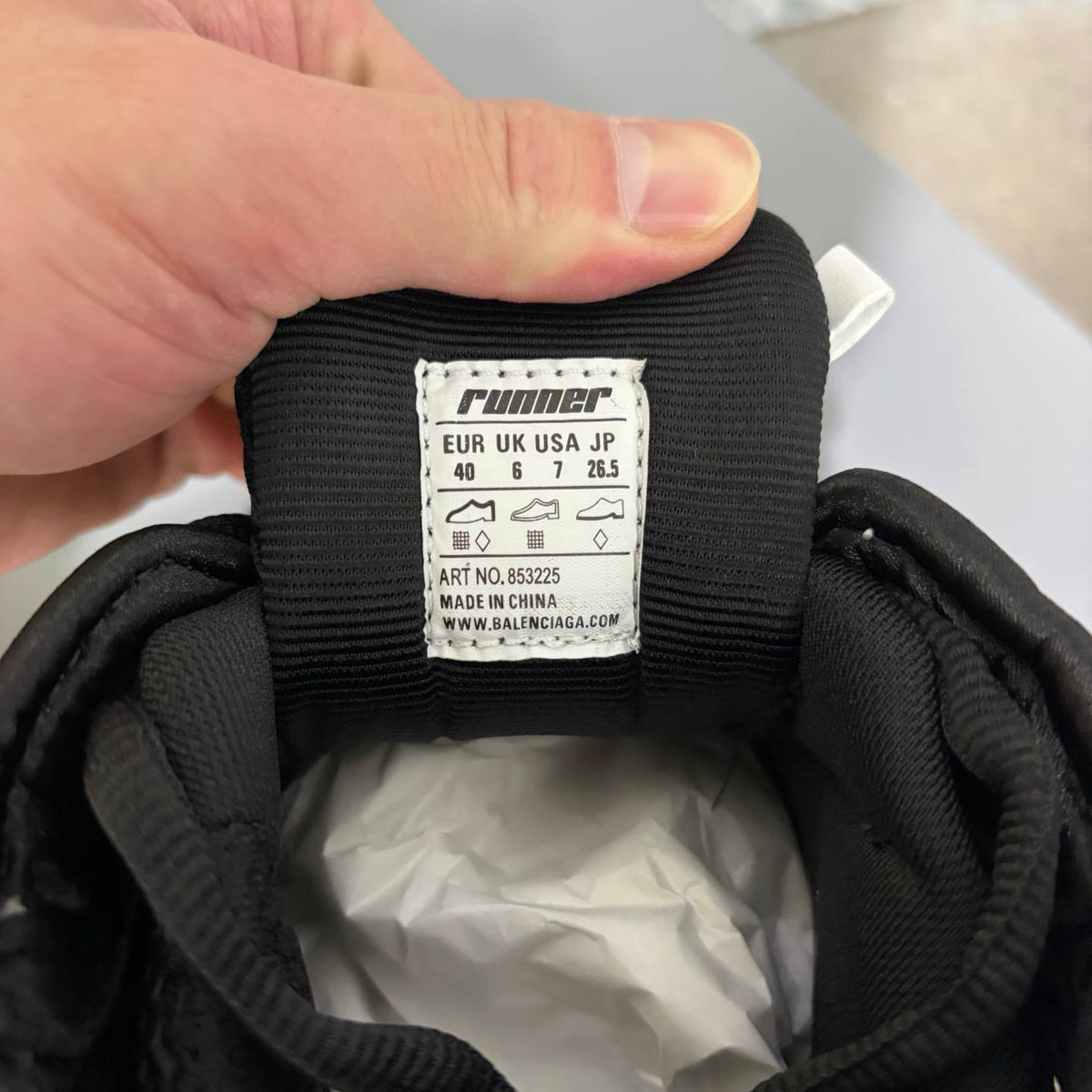 BALENCIAGA RUNNER WHITE BLACK LED SNEAKERS