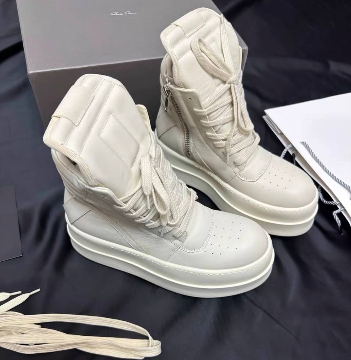 RICK OWENS GEOBASKET DOUBLE BUMPER SNEAKERS