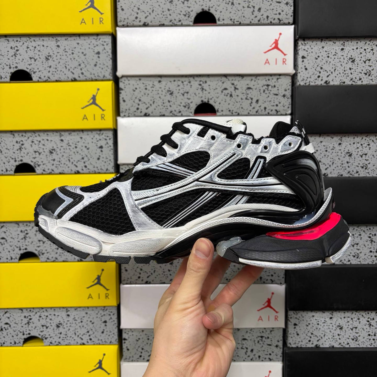 BALENCIAGA RUNNER WHITE BLACK LED SNEAKERS